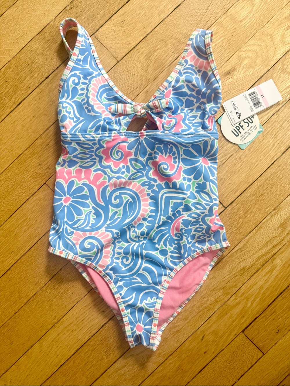 Roxy Girls Blue & Pink Paisley One-Piece Cascais Swimsuit NWT
